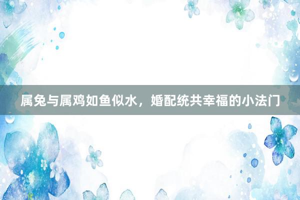 属兔与属鸡如鱼似水，婚配统共幸福的小法门